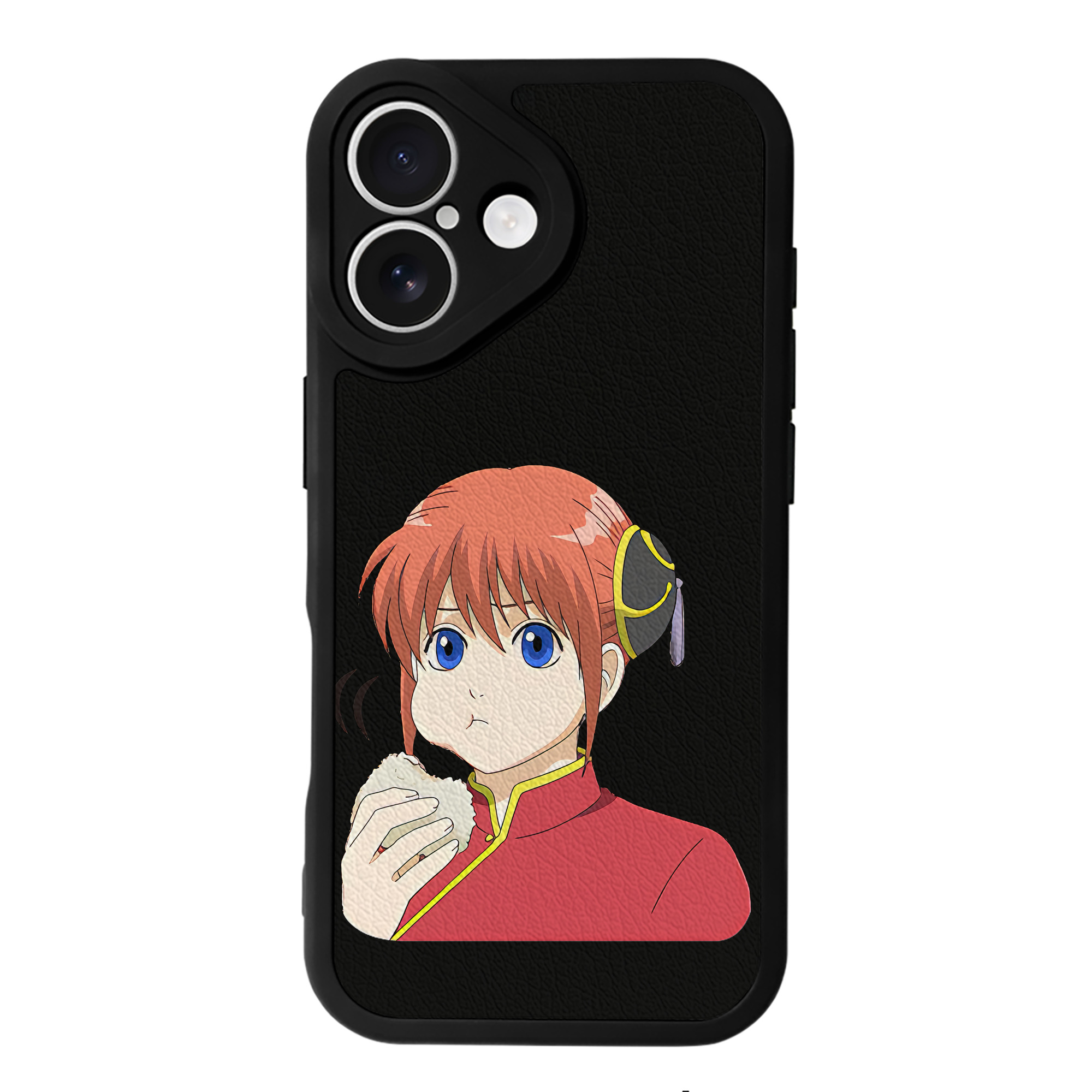（画像用） ぎんたま 坂田銀時（さかたぎんとき） 神楽 志村新八（しむら しんぱち） GINTAMA Sakata Gintoki Kagura Shimura Shinpachi 【iPhone 16シリーズ対応】シリコンスマホケース（レザー調） 材質：シリコン